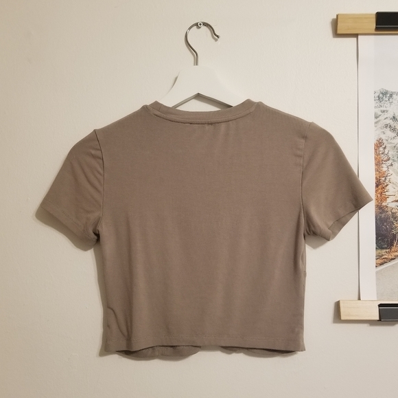 Dynamite cropped corset tee - taupe - Picture 4 of 5